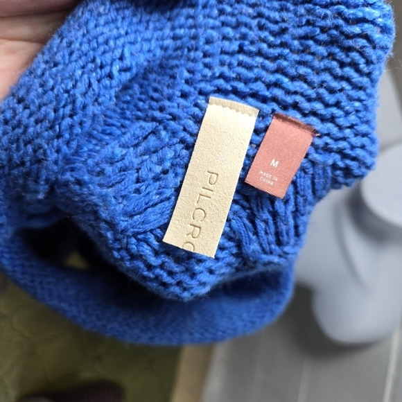 Anthropologie Pilcro blue cable knit rolled mock pullover sweater - Picture 5 of 11